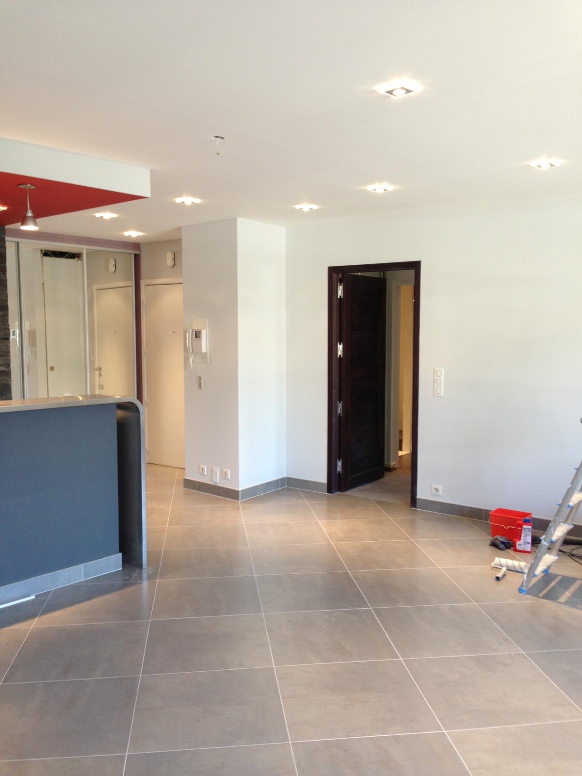 Carrelage grand format gris